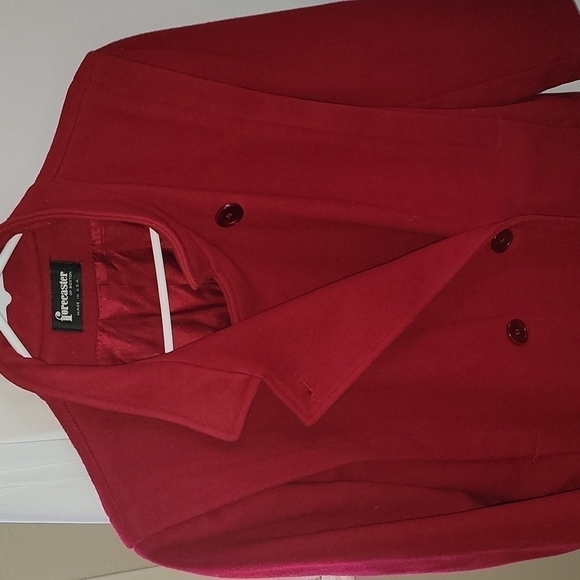 Vintage Red Wool Coat - Picture 2 of 8